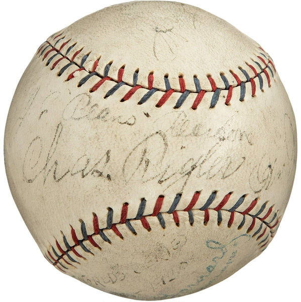 1930 World Series Umpires Signed Game Used Baseball Cardinals VS A's PSA DNA COA