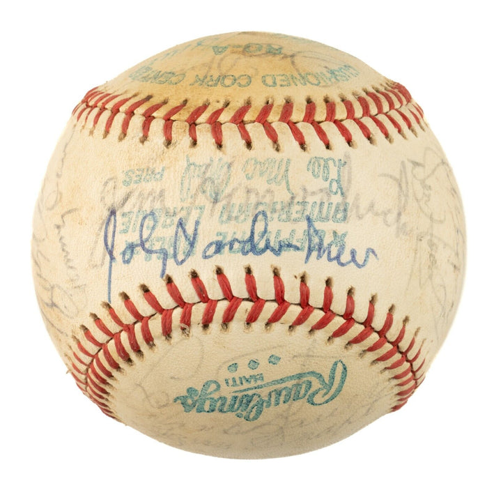 1978 Yankees World Series Champs Team Signed Baseball Thurman Munson JSA COA