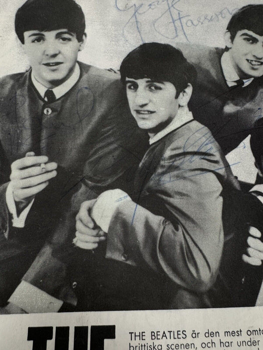 The Beatles Signed Photo All 4 Members John Lennon Paul McCartney Ringo Beckett