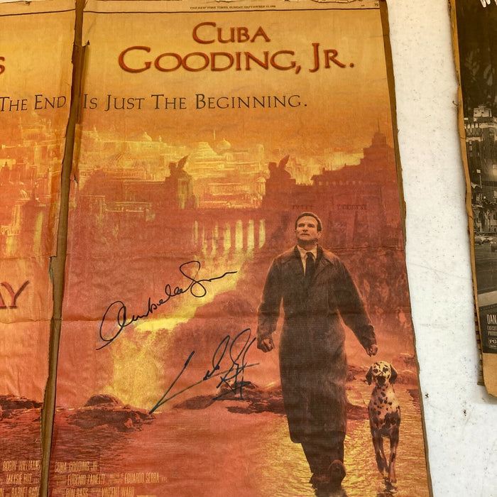 Cuba Gooding Jr. & Annabella Sciorra Signed Large Newspaper Poster JSA COA