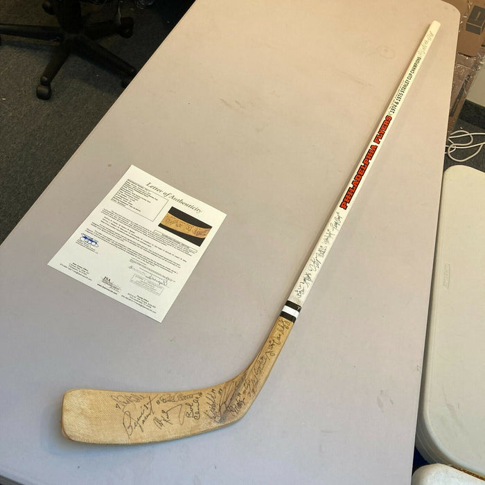 1974-75 Philadelphia Flyers Stanley Cups Champs Team Signed Hockey Stick JSA COA