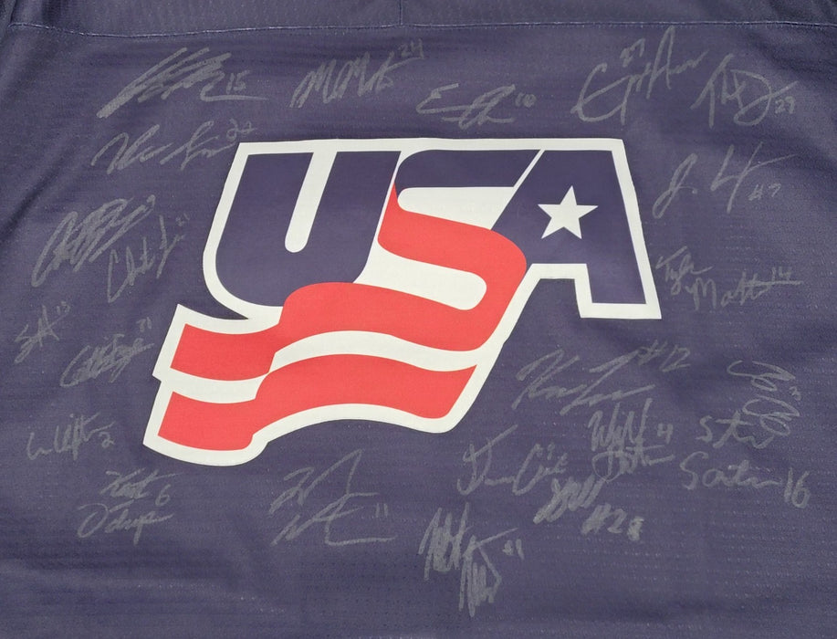 2013 U-18 USA National Team Signed Nike Hockey Jersey JSA COA