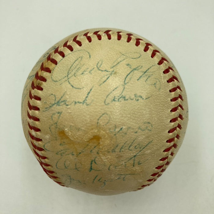 Hank Aaron 1960 Milwaukee Braves Team Signed Baseball JSA COA