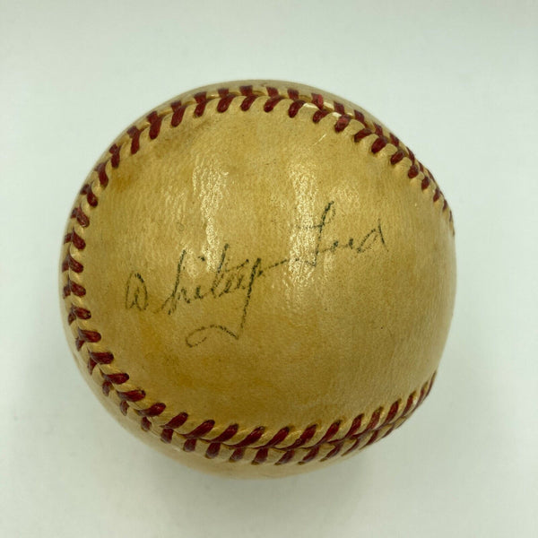 1950's Whitey Ford Playing Days Signed American League Harridge Baseball JSA PSA