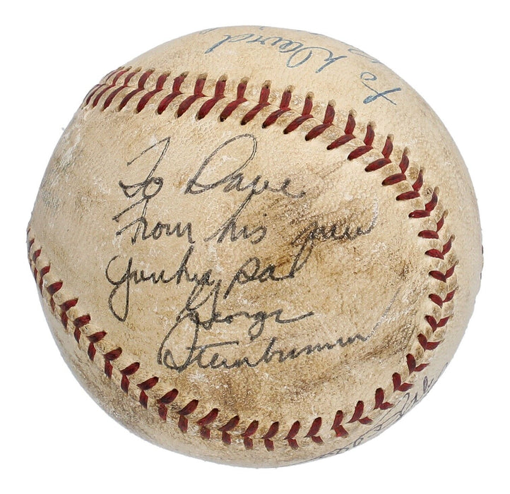 Mickey Mantle "To David" Signed 1956 Game Used American League Baseball Beckett