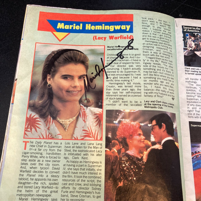 Mariel Hemingway Twice Signed Autographed Superman Magazine With JSA COA