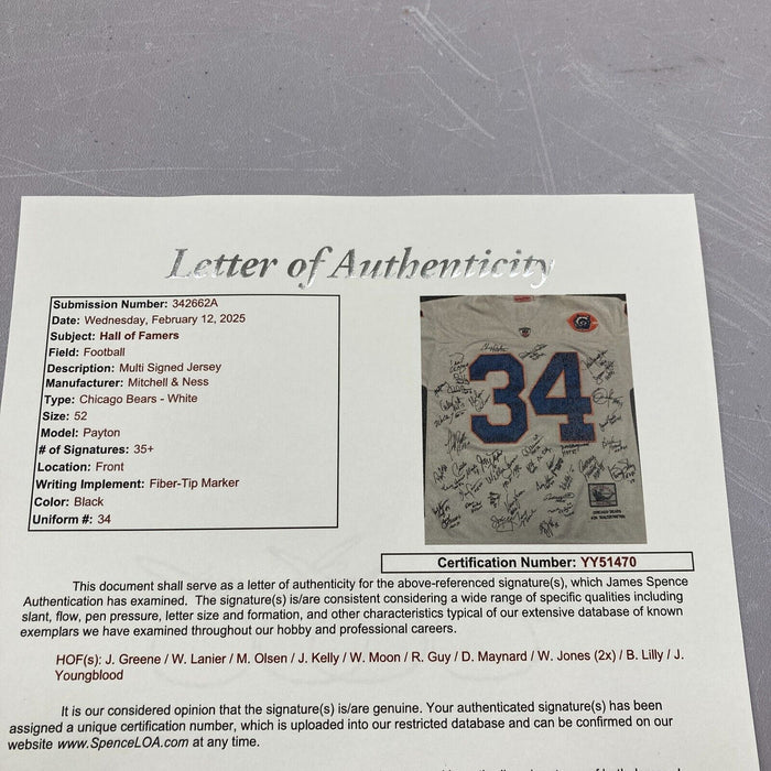 NFL Hall Of Fame Multi Signed Mitchell & Ness Jersey With 35+ Signatures JSA COA