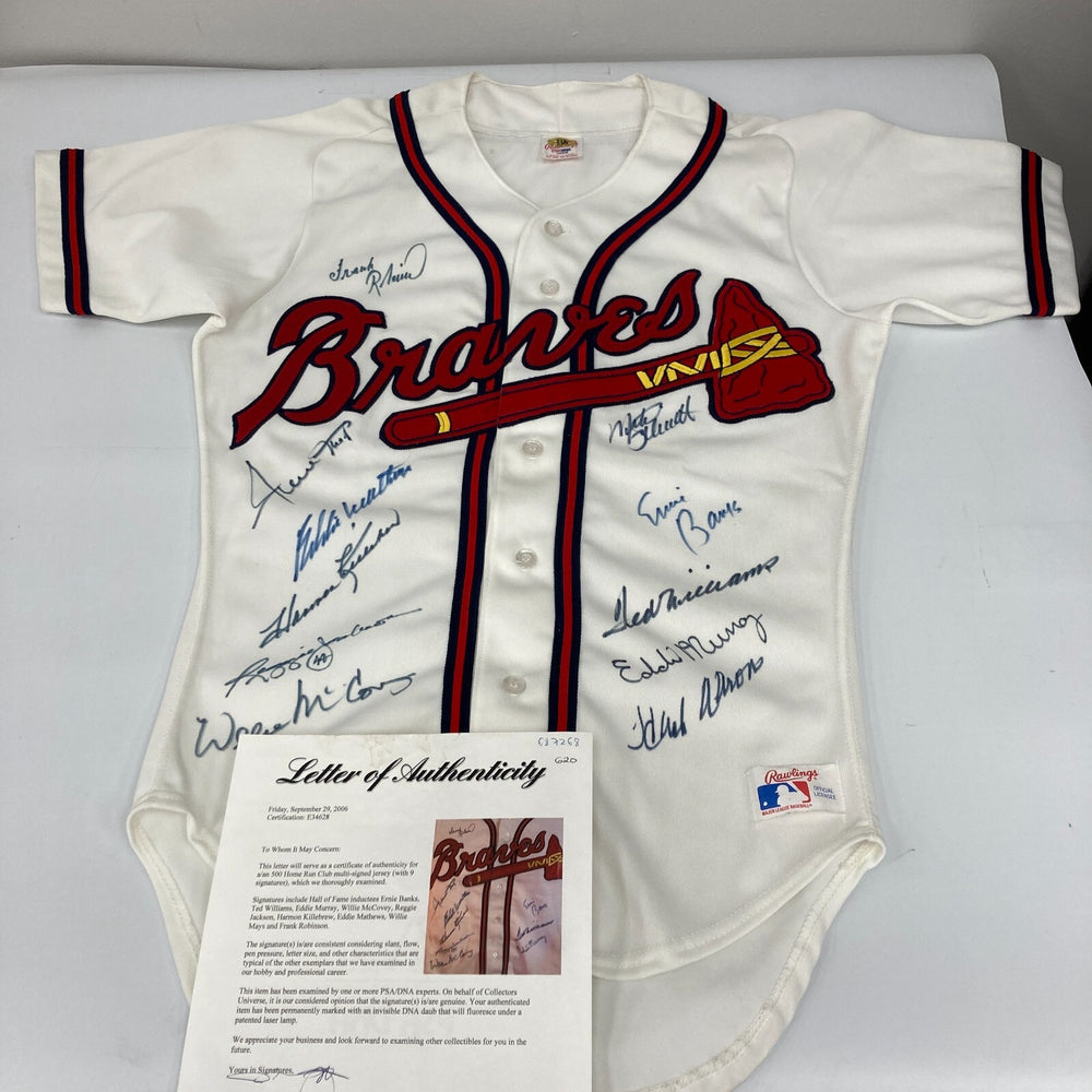 500 Home Run Club Signed Jersey Ted Williams Willie Mays Hank Aaron PSA DNA COA