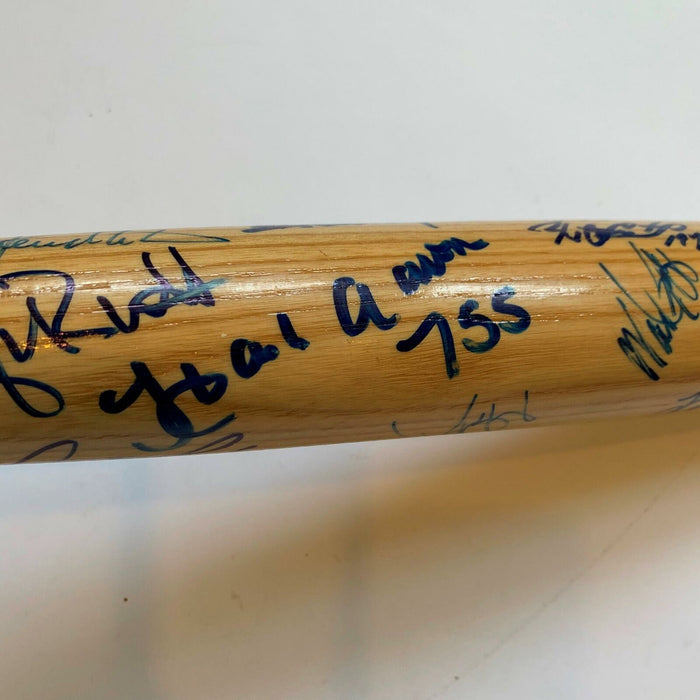 RARE Batting Title Champions Signed Bat 23 Sigs Hank Aaron Kirby Puckett JSA COA