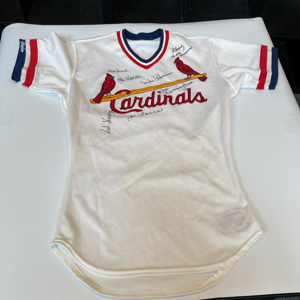 1980's St. Louis Cardinals Multi Signed Game Issued Rawlings Jersey