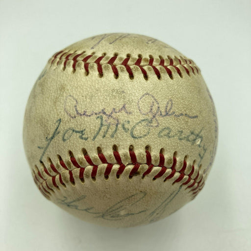 Joe Dimaggio 1960's Yankees Old Timers Day Multi Signed Baseball JSA COA