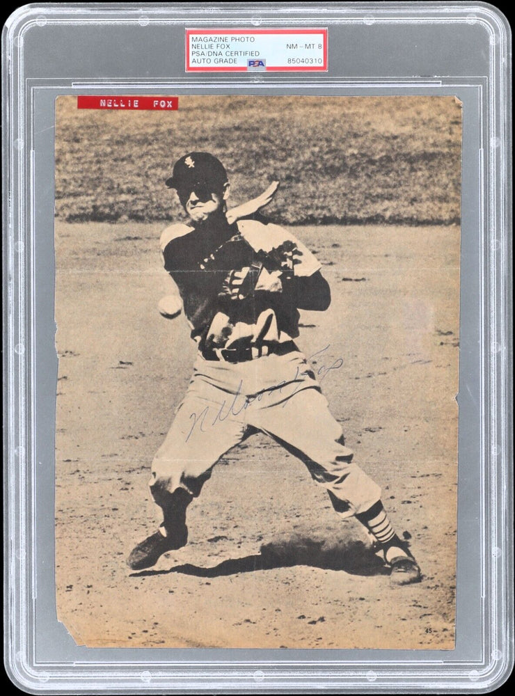 Nellie Fox Signed 8x10 Baseball Photo PSA DNA Graded NM-MT 8