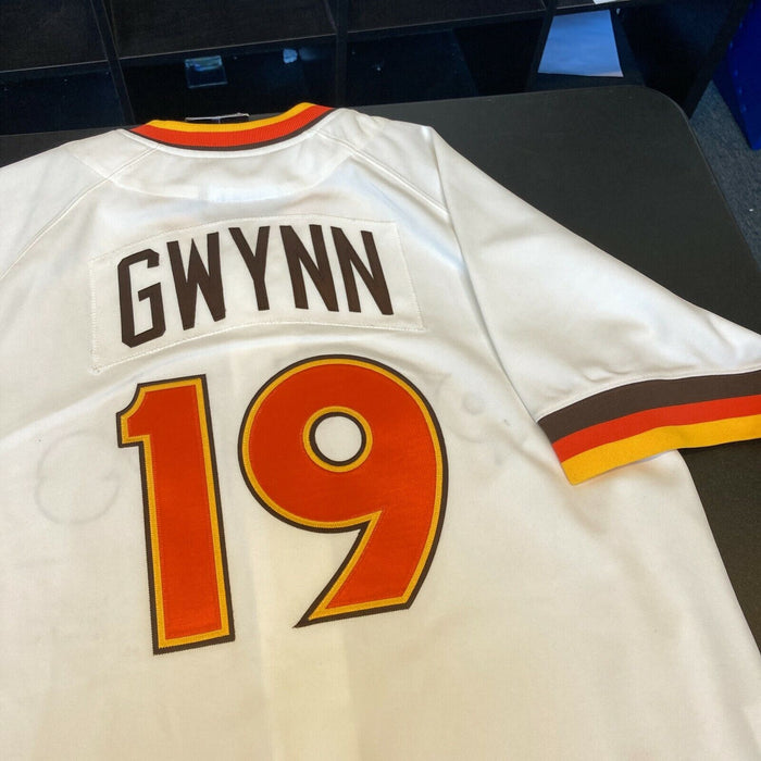 Beautiful Tony Gwynn Signed Heavily Inscribed STATS Padres Jersey Tristar & MLB