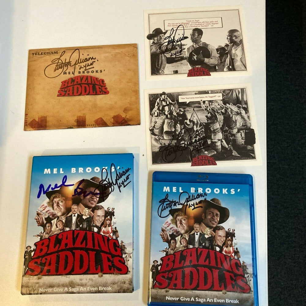 Mel Brooks & Burton Gilliam Signed Blazing Saddles DVD Set 6 Signatures JSA COA