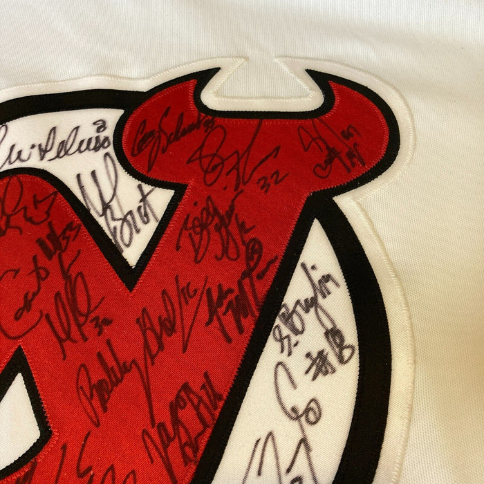 1995-96 New Jersey Devils Team Signed Authentic CCM Jersey Martin Brodeur JSA