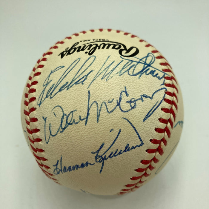 Mickey Mantle Willie Mays Hank Aaron 500 Home Run Signed Baseball PSA DNA