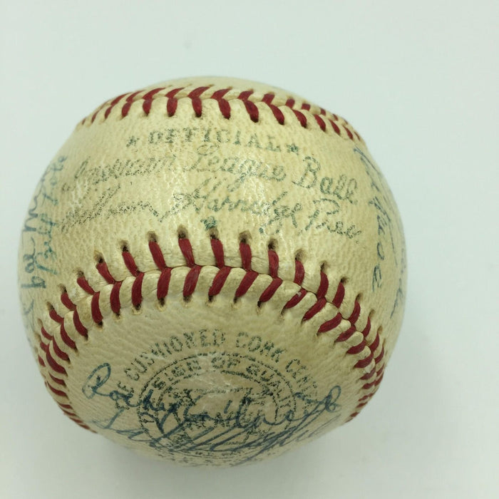 Beautiful 1956 Cleveland Indians Team Signed American League Baseball JSA COA