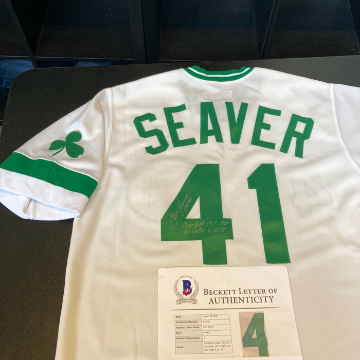 Tom Seaver Signed Cincinnati Reds Jersey Inscribed No Hitter 6-16-1978 HOF JSA