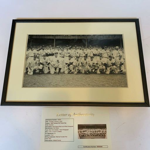 1948 New York Yankees Old Timers Day Signed Large Photo 1920's-40's Legends JSA