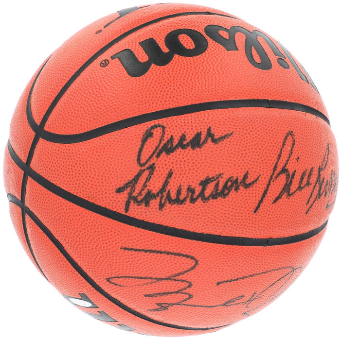 Michael Jordan Bill Russell Magic Johnson Larry Bird Signed Basketball UDA & PSA