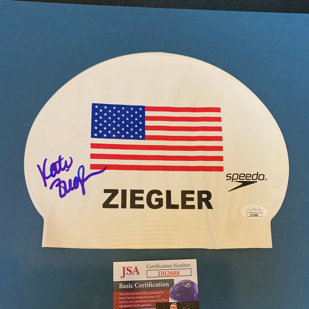 Kate Ziegler Signed Team USA Olympics Authentic Swim Cap With JSA COA