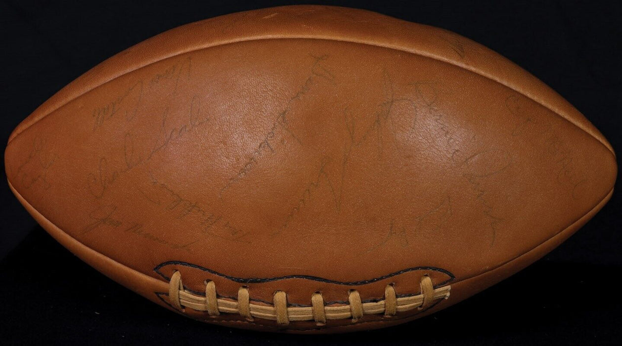 1964 Cleveland Browns Super Bowl Champs Team Signed Football Jim Brown JSA COA