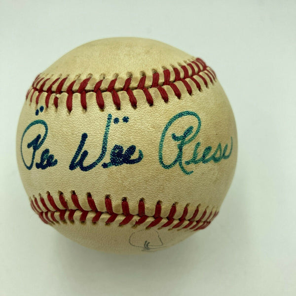 Legendary Shortstops Pee Wee Reese & Phil Rizzuto Dual Signed Baseball JSA COA