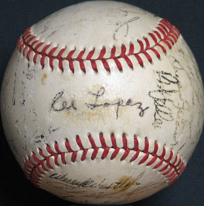 1953 Cleveland Indians Team Signed American League Baseball With JSA COA