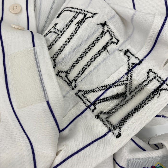 Larry Walker Signed Game Issued Colorado Rockies Russell Jersey JSA COA