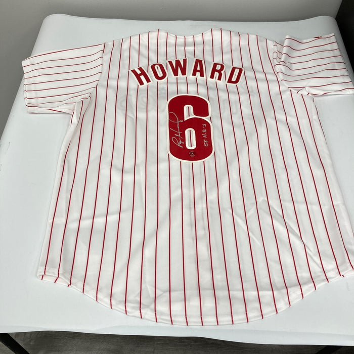 Ryan Howard Signed & Inscribed "58 HR's" Philadelphia Phillies Jersey With COA