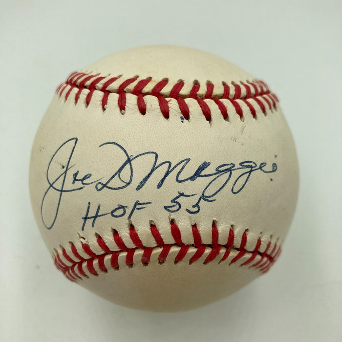 Joe Dimaggio "Hall Of Fame 1955" Signed American League Baseball JSA COA