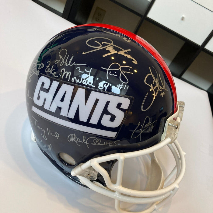 1986 New York Giants Super Bowl Champs Team Signed Full Size Helmet Steiner COA
