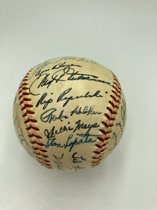 1956 All Star Game Team Signed Baseball Willie Mays Hank Aaron 32 Sigs JSA COA