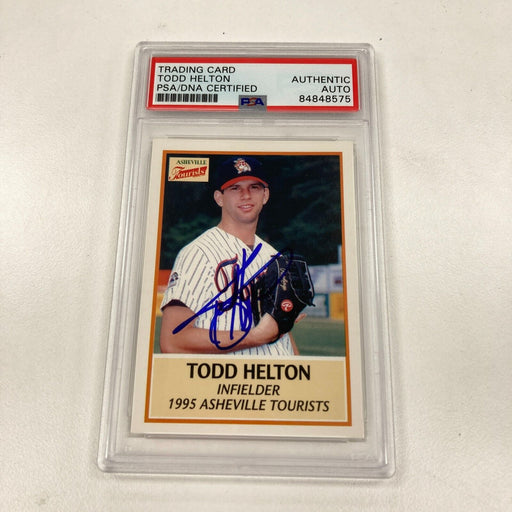 1995 Todd Helton Asheville Tourists Signed Autographed Rookie RC PSA DNA
