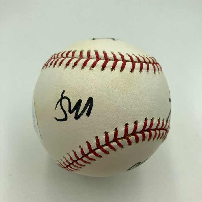 Linkin Park Band Signed Baseball 6 Signatures With Chester Bennington JSA COA