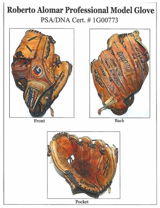 Roberto Alomar 1994 Game-Used Photo-Matched Signed Baseball Glove PSA & Beckett