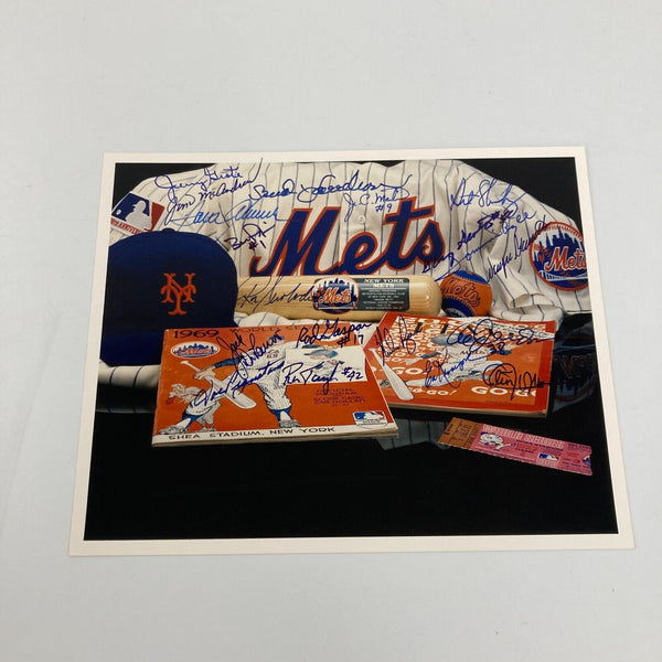 1969 New York Mets World Series Champs Team Signed 8x10 Photo Nolan Ryan Seaver