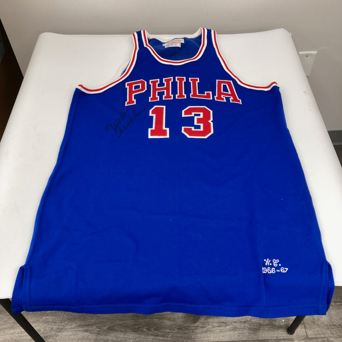 Wilt Chamberlain Signed Mitchell & Ness 1966-67 Philadelphia Warriors Jersey PSA