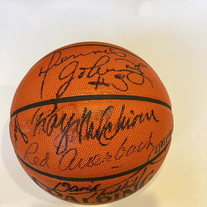 1985 Boston Celtics NBA Champs Team Signed Official NBA Game Basketball PSA DNA