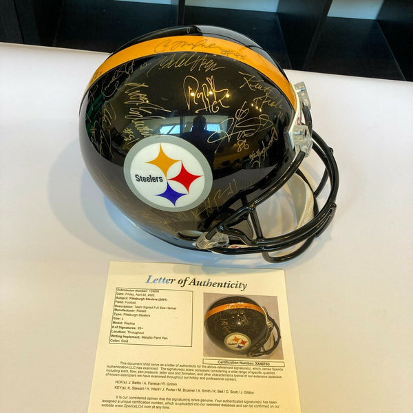 2001 Pittsburgh Steelers Team Signed Riddell Full Size Helmet JSA COA