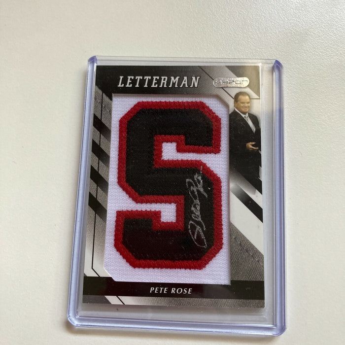 2008 Razor Letterman Pete Rose Auto Patch Signed Baseball Card