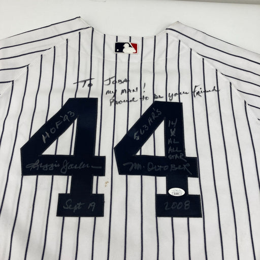 Reggie Jackson Signed Heavily Inscribed STATS New York Yankees Jersey JSA
