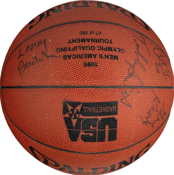 Tim Duncan Kevin Garnett 1999 Team USA Olympics Signed Basketball 19 Sig PSA DNA