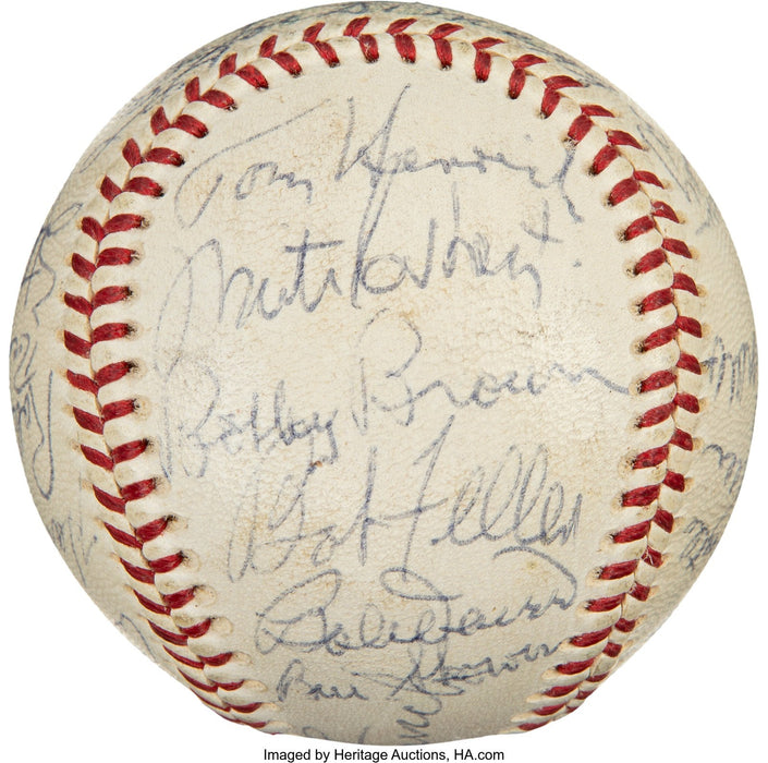 Mickey Mantle & Joe Dimaggio 1969 Old Timers Game HOF Signed Baseball PSA DNA