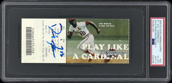 David Freese MLB Debut Signed Full Ticket PSA 10 Gem Mint April 6, 2009