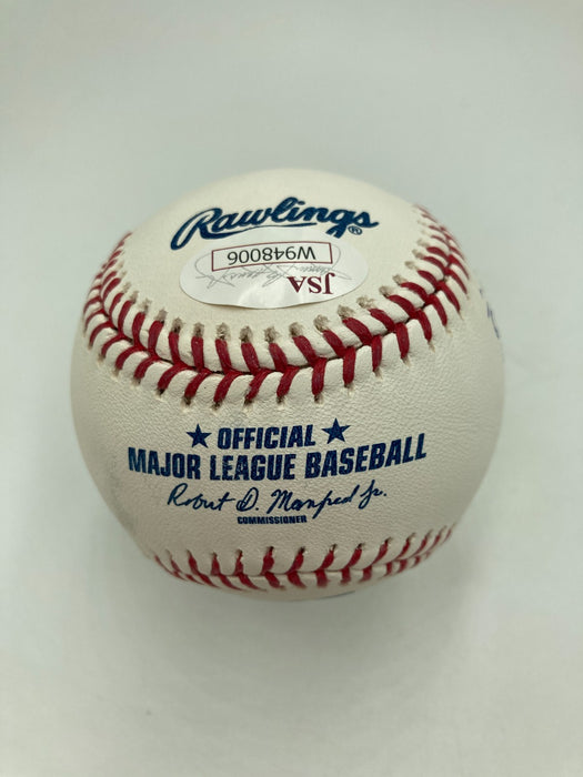 Chris Carpenter Signed Heavily Inscribed STAT Baseball JSA COA