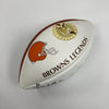 Jim Brown Otto Graham Paul Warfield Lou Groza Signed Browns HOF Football JSA