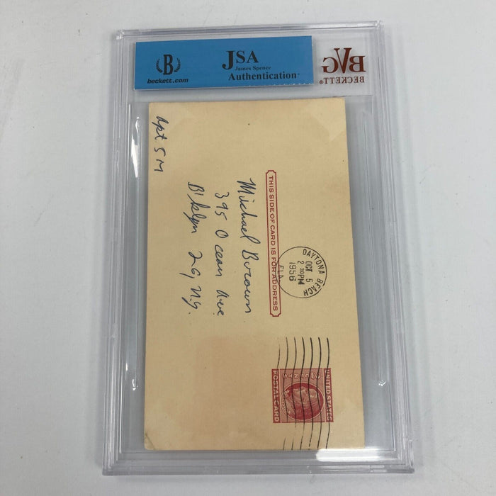 Napoleon Nap Lajoie Signed 1956 Government Postcard JSA BGS Certified