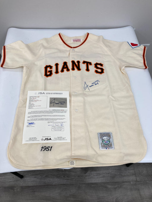 Willie Mays Signed 1951 New York Giants Mitchell & Ness Jersey PSA & JSA COA