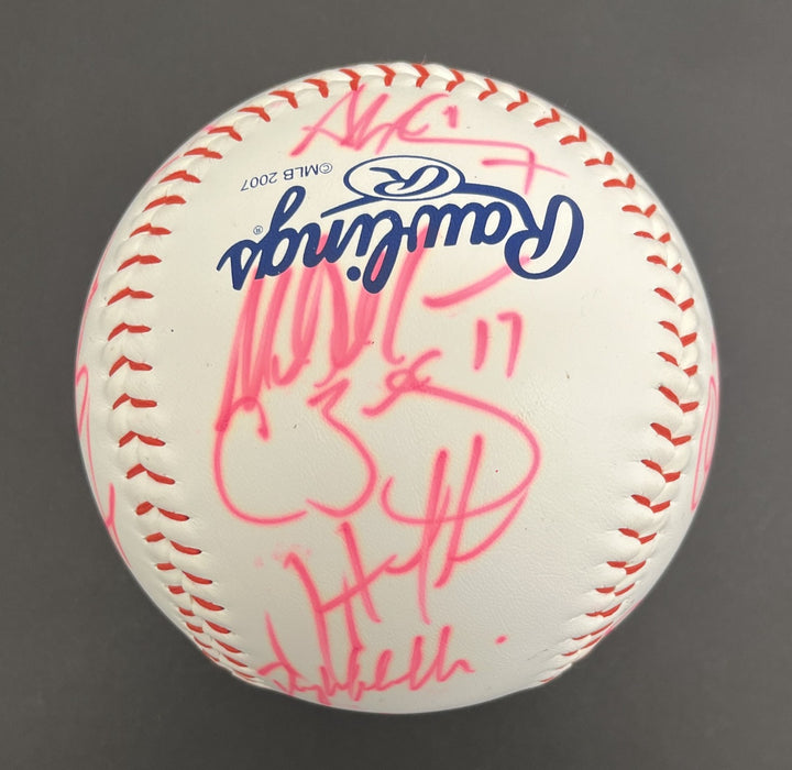 2007 Boston Red Sox World Series Champs Team Signed Jumbo Baseball JSA COA